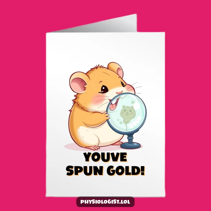 Free Printable Congrats Card: Happy Hamster Magnified Image for a Cute, Funny Downloadable