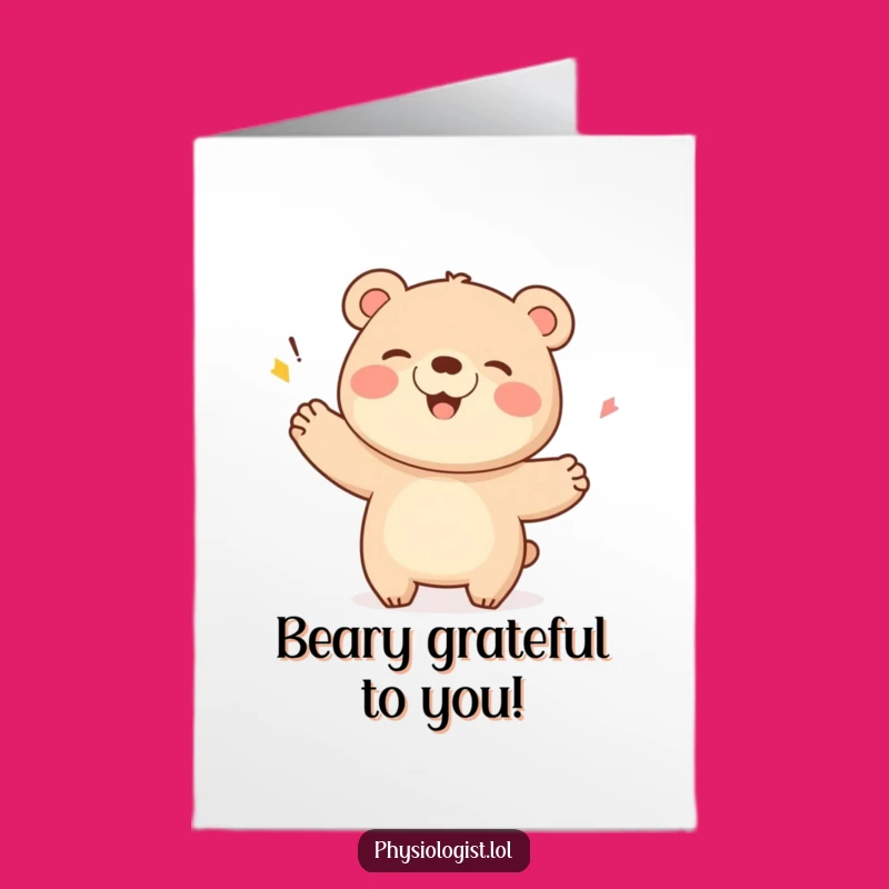 Free Printable Bear Thank You Card: Victory Dance Gratitude for a Funny Downloadable Gift