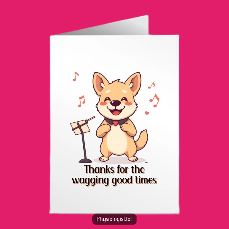 Free Printable Funny Dog Conductor Card - Downloadable Thank You Ecard for Dog Fans
