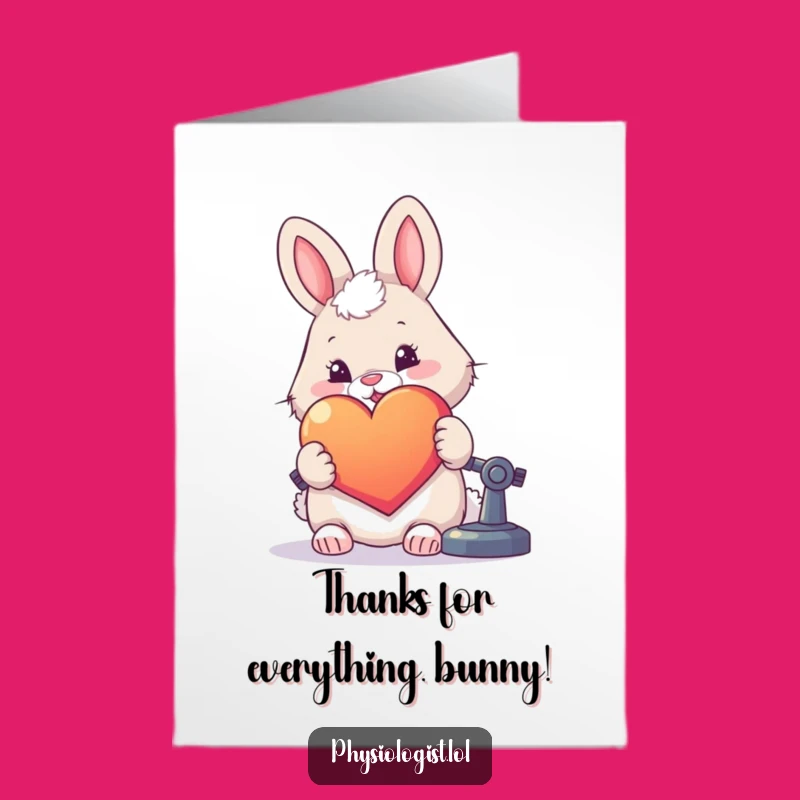Free Printable Funny Thank You Card: Rabbit Heart Microscope, Hilarious Downloadable Gift