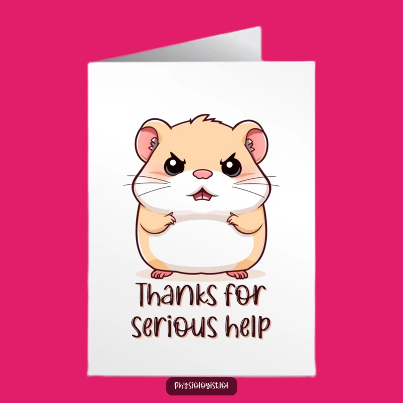 Free Printable Hamster Thank You Card: Stern Gratitude Downloadable
