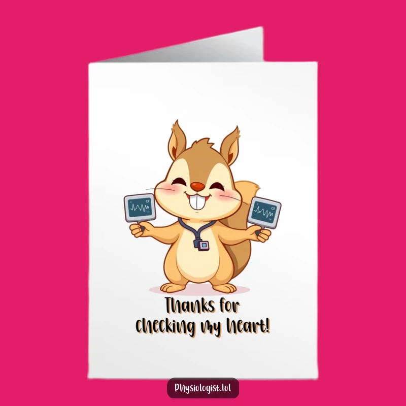 Free Printable Squirrel EKG Thank You Card: Cheerful DIY Downloadable for Gratitude