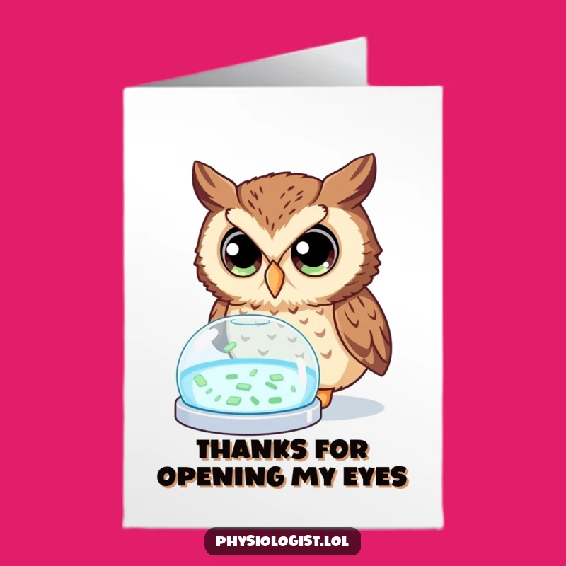 Free Printable Thank You Card: Curious Owl Petri Dish for an Intelligent, Funny Downloadable