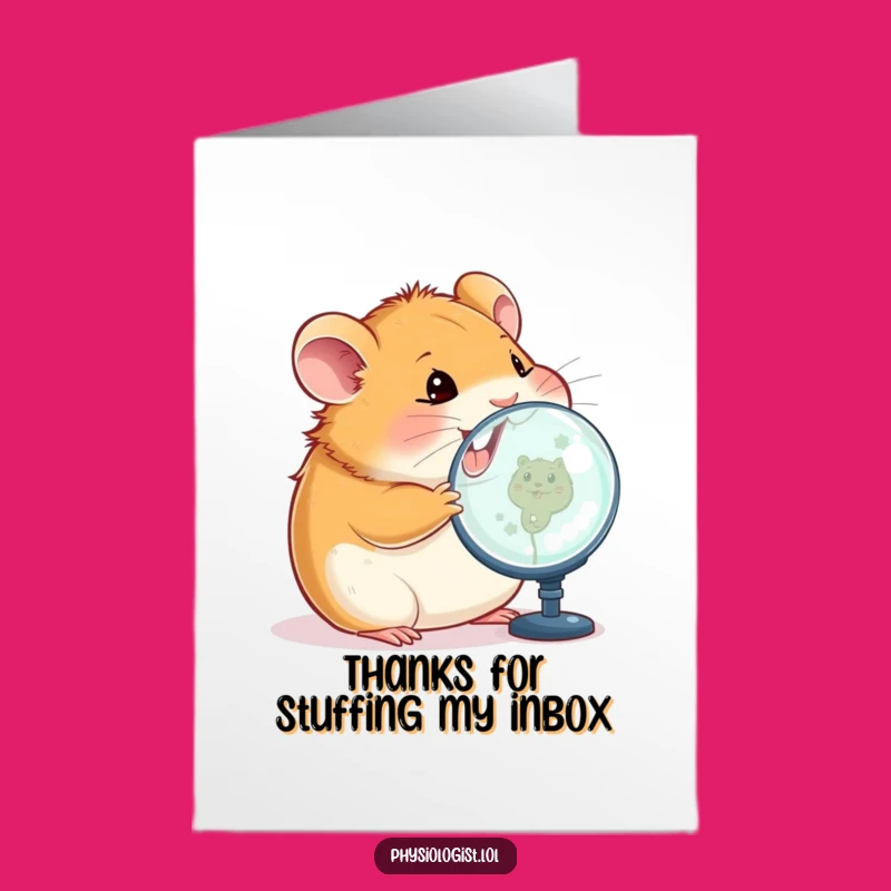 Free Printable Thank You Card: Happy Hamster Magnified Image for a Sweet, Funny Downloadable