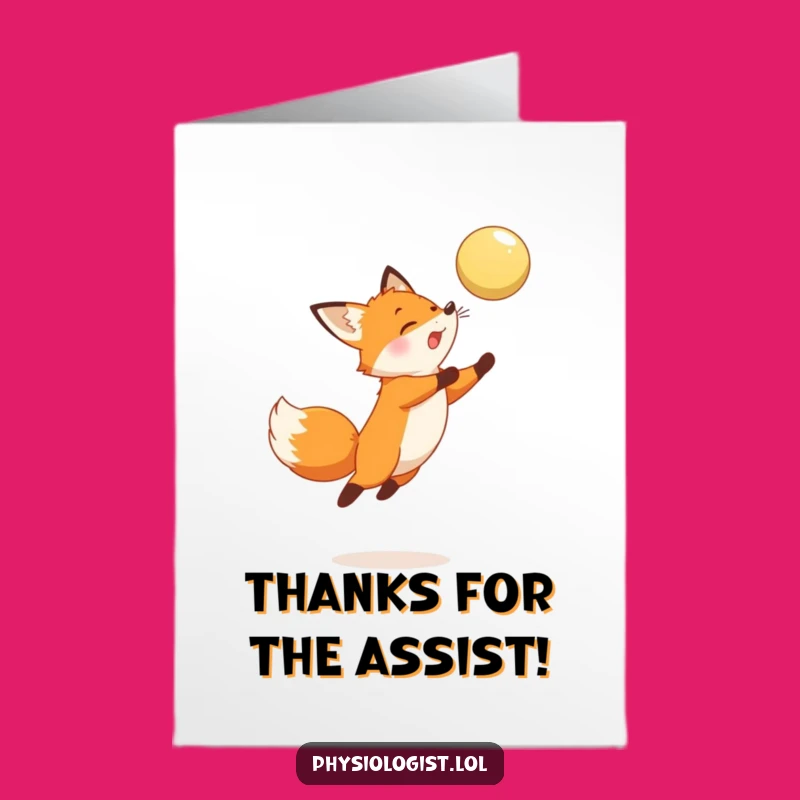 Free Printable Thank You Card: Playful Fox Leaping, Heartfelt Downloadable Gift!