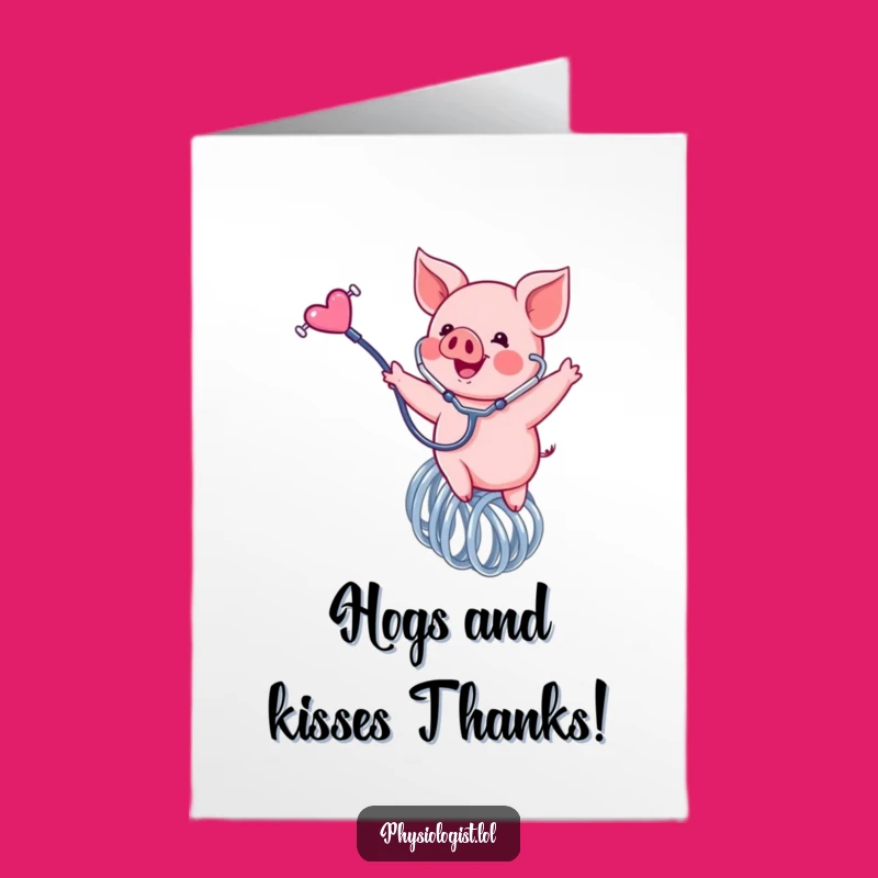 Free Printable Thank You Card: Piglet Spring, Whimsical Downloadable Appreciation