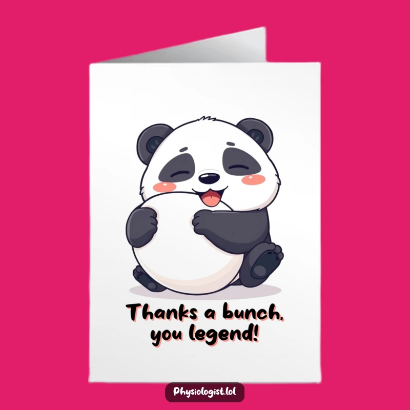 Free Printable Thank You Panda Card: Humorous Stress Ball Downloadable Gift