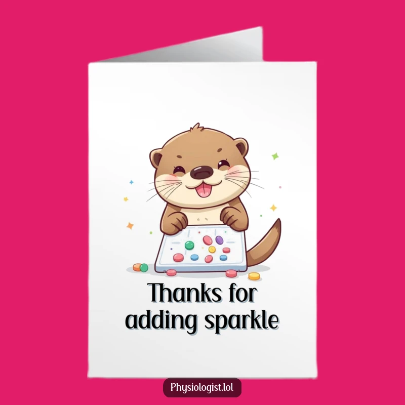 Free Printable Thank You Card: Otter's Sparkle, Whimsical Downloadable Appreciation