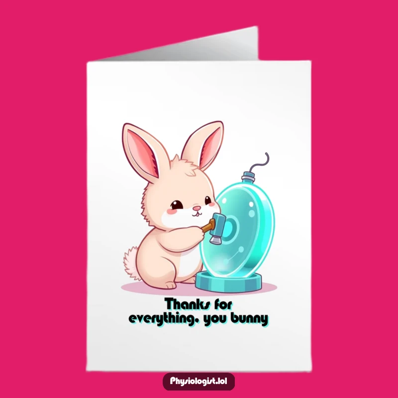 Free Printable Thank You Card: Bunny Cell Study, Witty Downloadable Appreciation