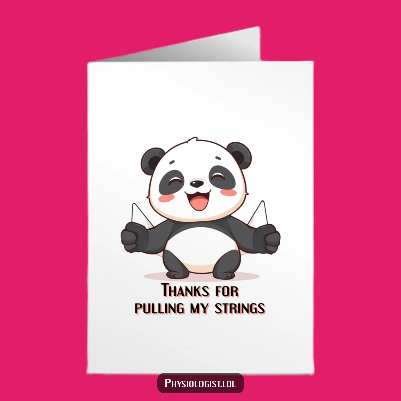 Free Printable Thank You Card: Panda Puppets Muscle Demo for a Playful, Funny Downloadable