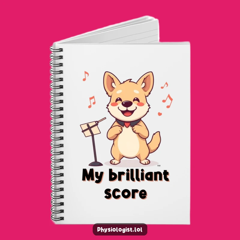 Funny Dog Conductor Notebook: Smiling Dog Invisible Orchestra Journal Funny Gift