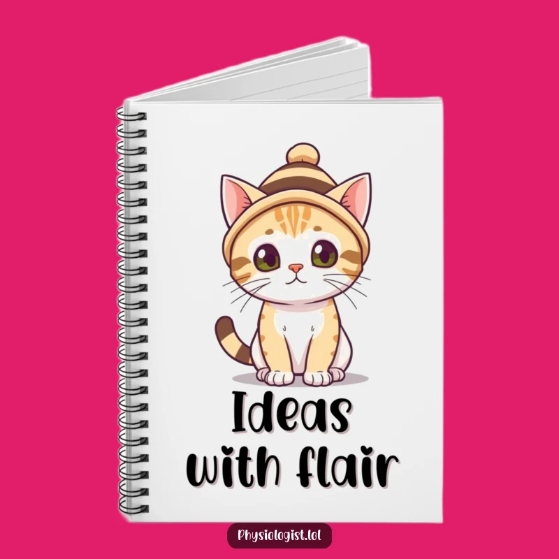 Funny Cat Hat Notebook - Feline Journal & Quirky Gift