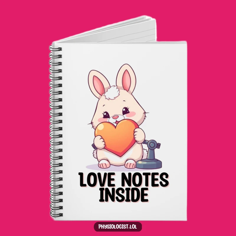 Funny Rabbit Heart Notebook - Journal Love & Science
