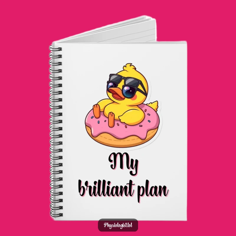 Funny Sunglasses Duck on Donut Notebook - Comical Journal for Ideas & Laughs