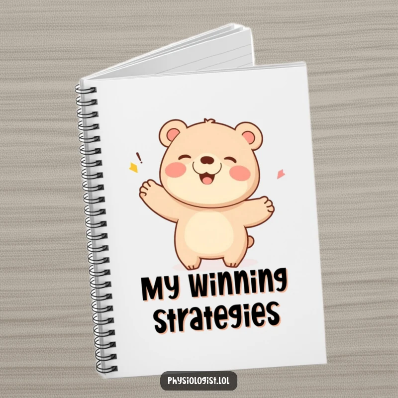 Funny Bear Notebook: A giggling bear celebrating a score with a flourish, ideal for recording triumphant thoughts.