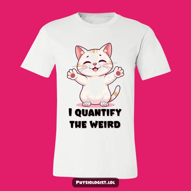 Funny Cat Explorer T-Shirt: Comical Abstract Measure Tee for Curious Souls