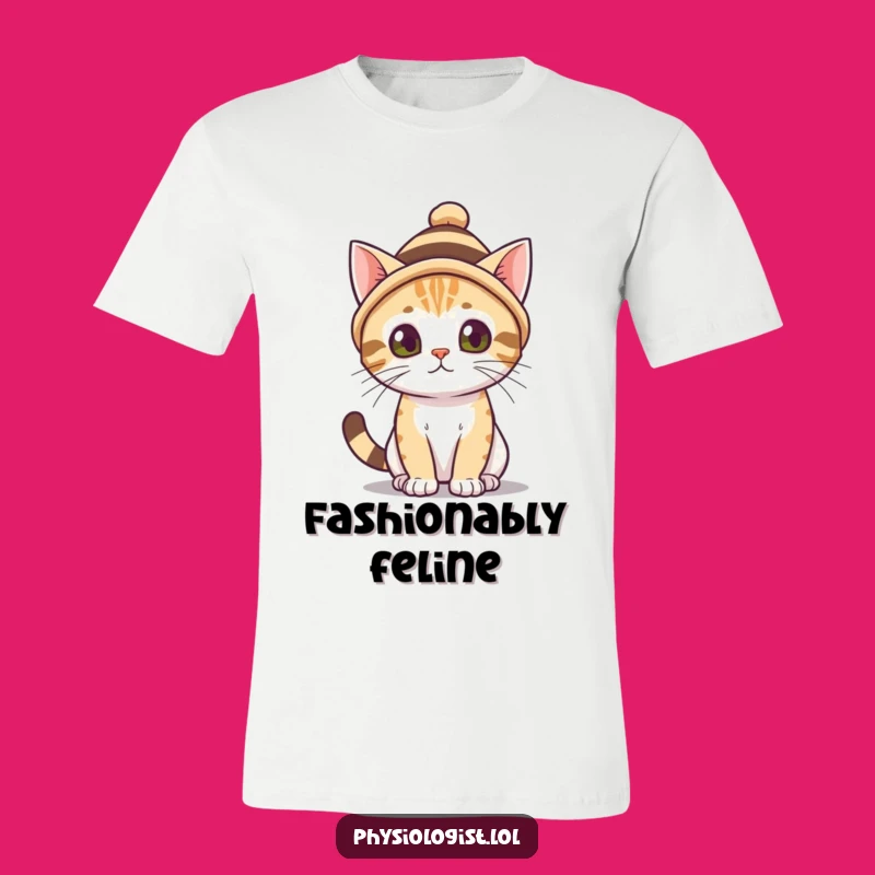 Funny Cat Hat T-Shirt - Quirky Feline Fashion & Gift