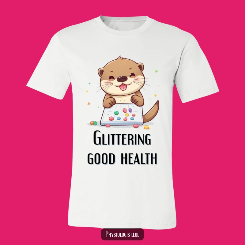 Funny Otter Glitter Lab T-Shirt: Wear Your Magic with a Smile!