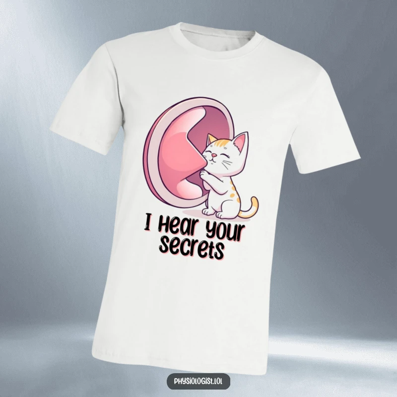 Funny cat t-shirt, a playful cat with a giant lung, detailed for a humorous and memorable visual experience.