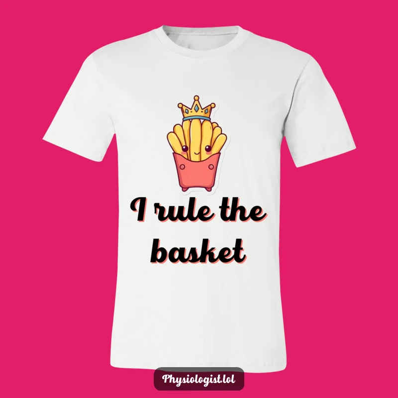 Funny French Fry King Tee: Victorious Fry's Hilarious Crown Shirt