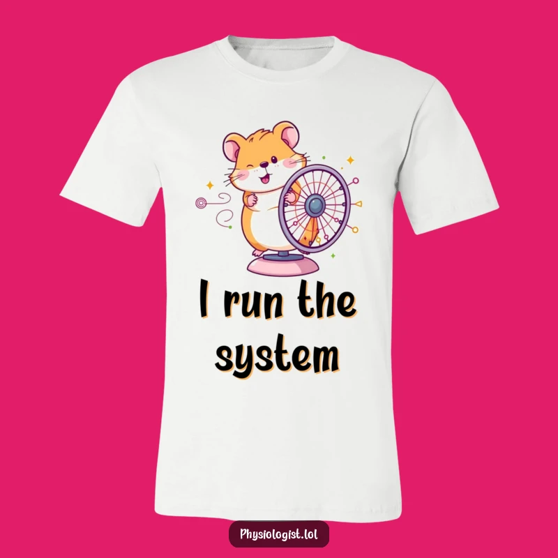 Funny Hamster Diagram T-Shirt: Comical Wheel Spinner Tee for Active Minds