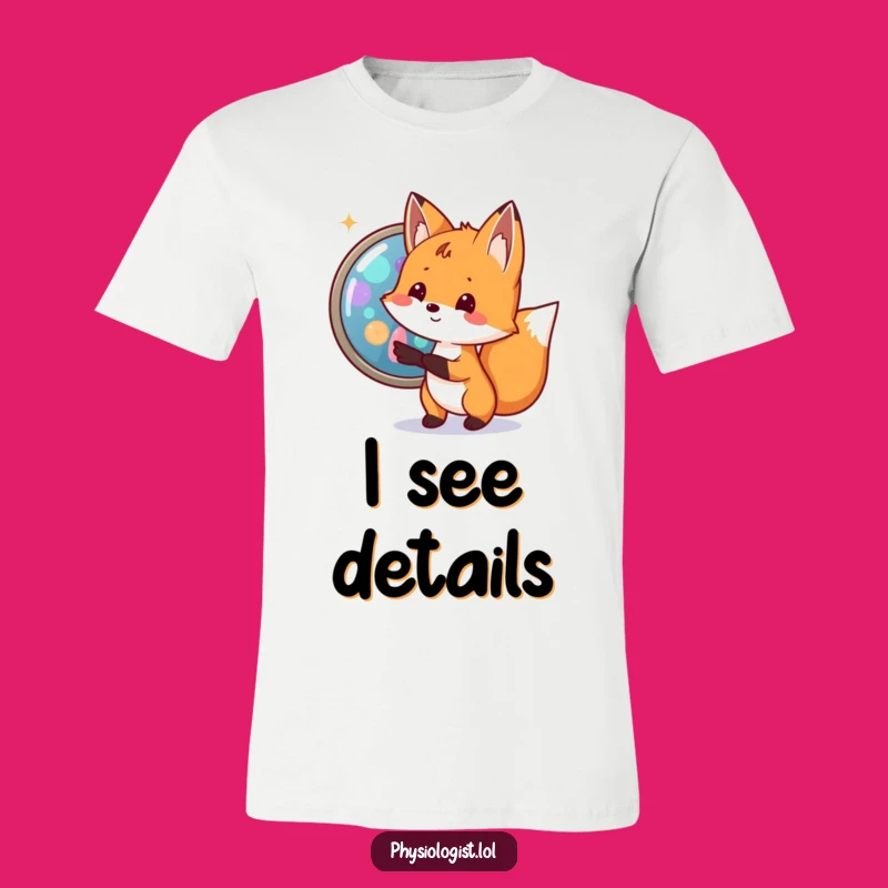 Funny Fox Biologist T-Shirt: Cell Magnification, Exciting Science Humor Tee