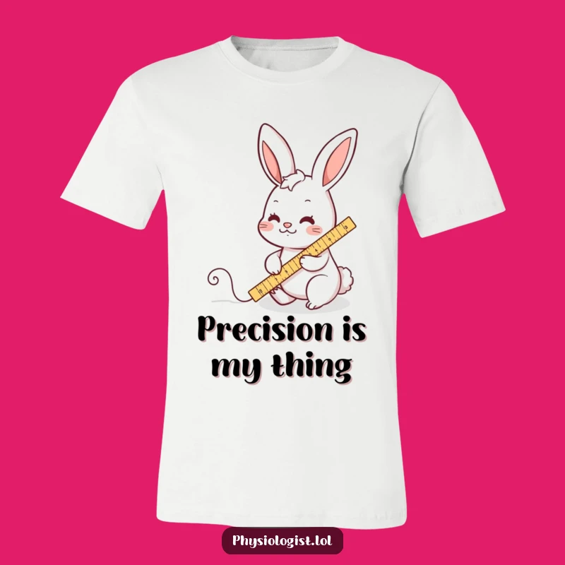 Funny Busy Rabbit Ruler T-Shirt - Hilarious Precision Humor Tee!