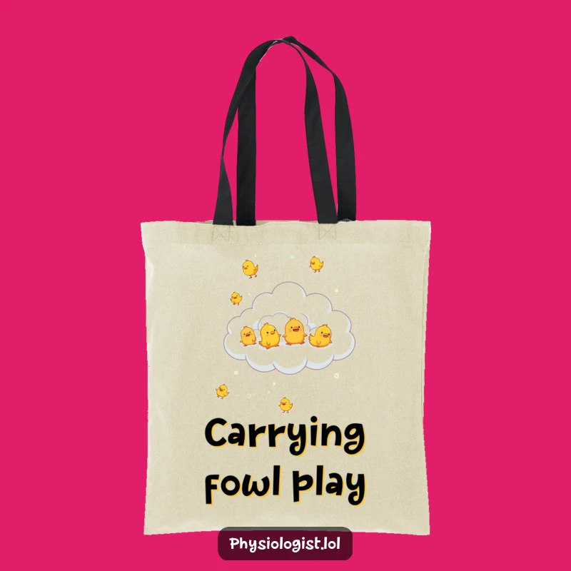 Funny Chicken Rain Tote Bag - Quirky Comical Carryall Gift