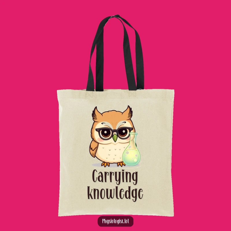 Funny Owl Scientist Tote Bag: Tiny Glasses, Carry Your Smarts & Humor
