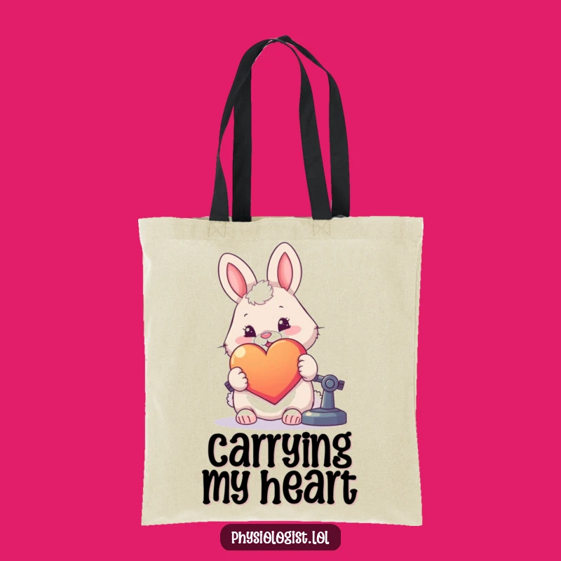 Funny Rabbit Heart Tote Bag - Spacious & Adorable Carry-All