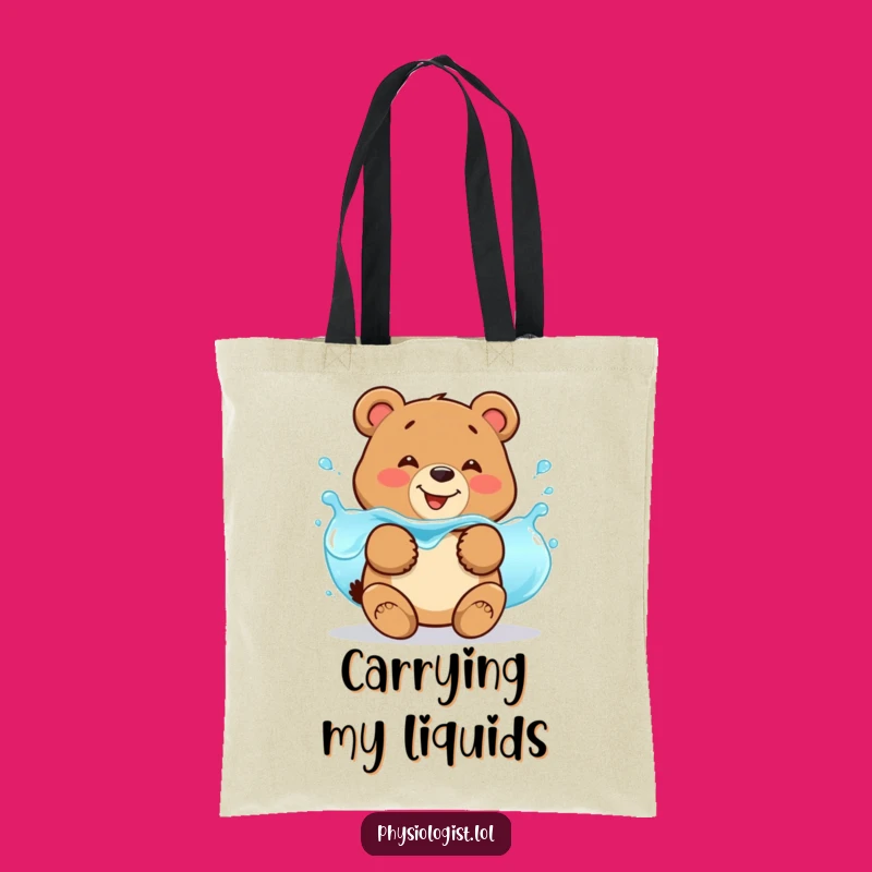 Funny Bear Fluid Balance Tote Bag: Jiggling Liquid, Carry Your Hydration Humor