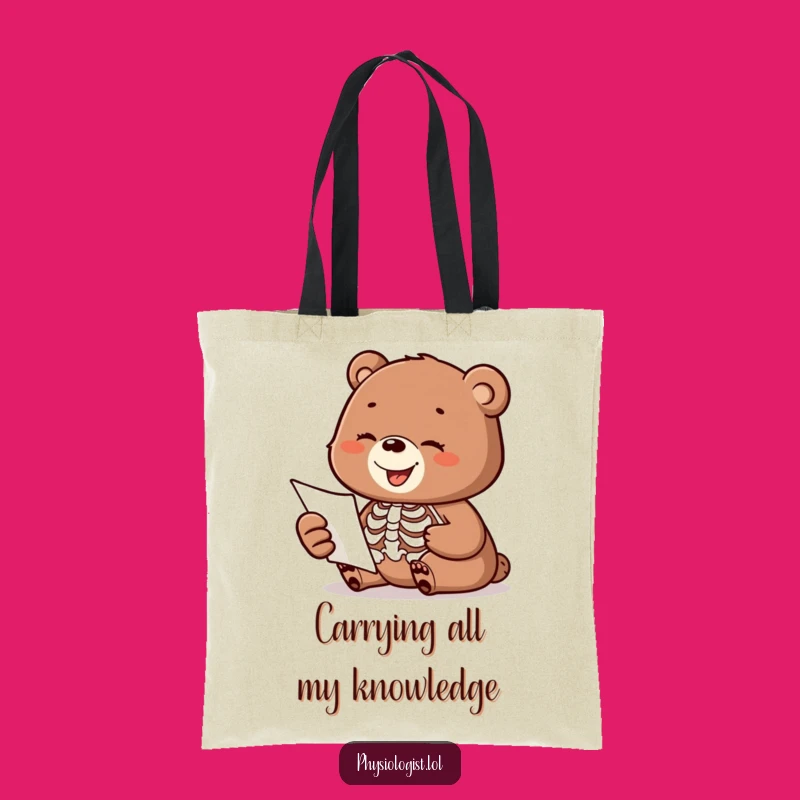 Funny Bear Cub Skeleton Anatomy Tote Bag: Carry Your Laughs in Style