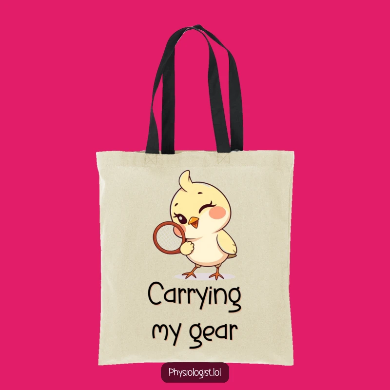 Funny Bird Racquet Tote Bag: Carry Your Gear with a Wink