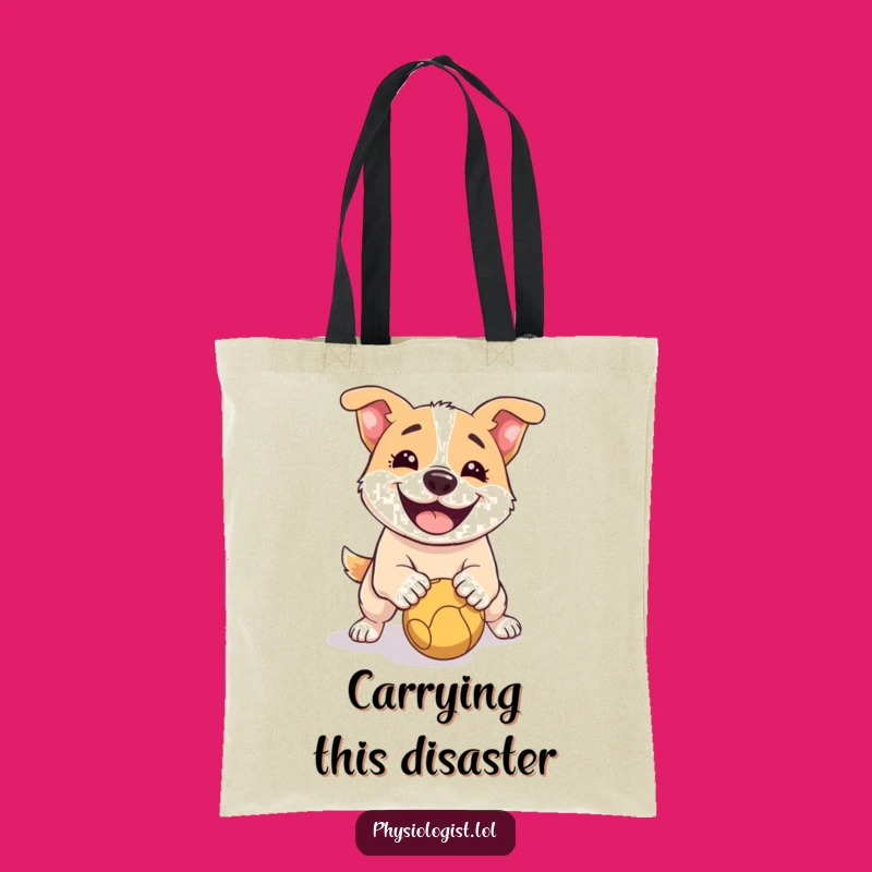 Funny Dog Slipping Tote Bag: Stylish & Comical Carry-All Gift