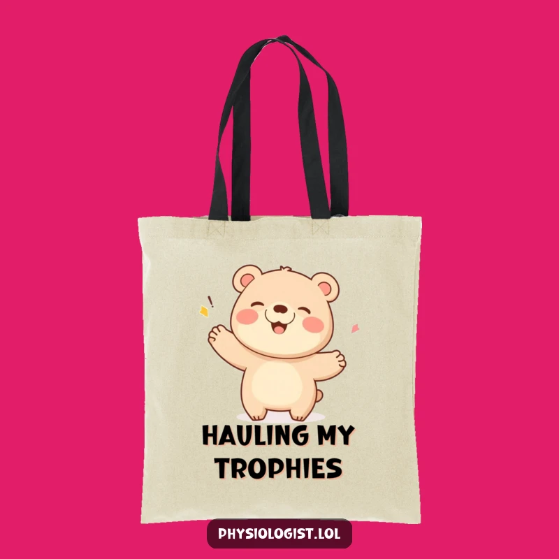 Funny Giggling Bear Score Tote Bag: Carry Your Victories with Pride