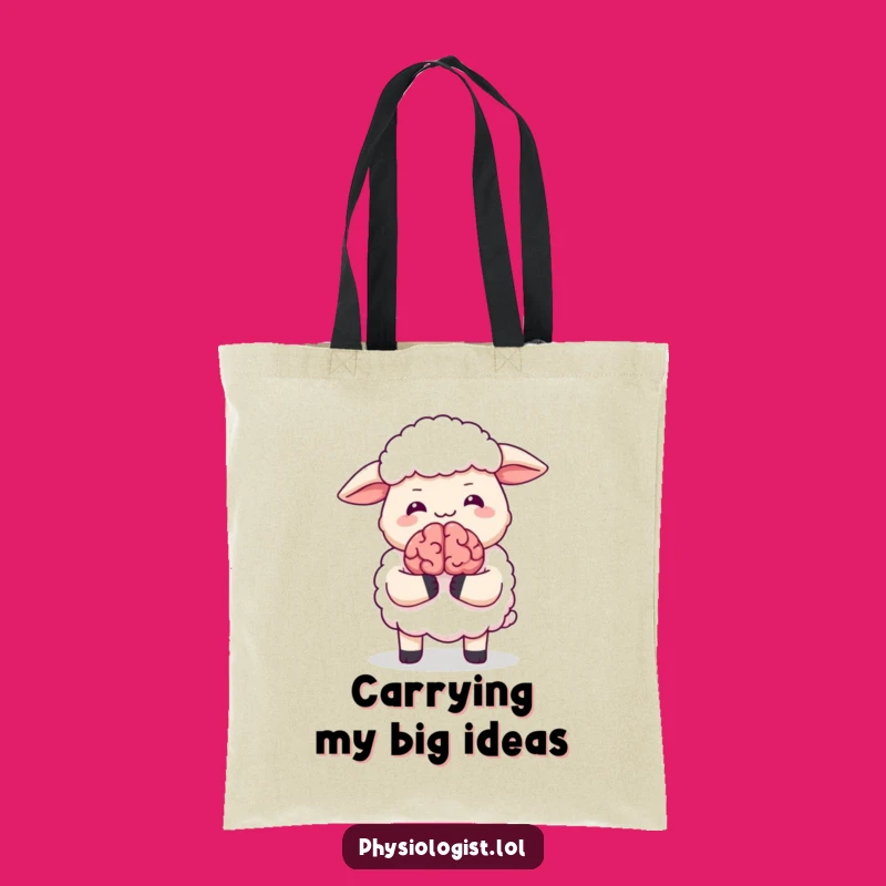 Funny Giggling Sheep Brain Tote Bag - Chic and Hilarious Carry-All