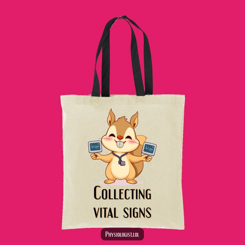 Funny Squirrel EKG Tote Bag: Carry Your Fun & Health
