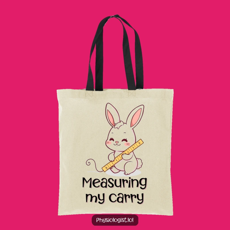 Funny Rabbit Measuring Tote Bag - Hilarious Accessory for Organization Fans!