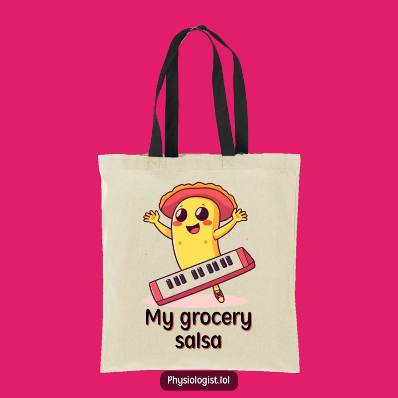 Funny Taco Keyboard Tote Bag - Quirky Comical Carryall Gift